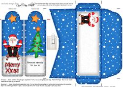 Xmas Sledging Santa Bookmark Card N Envelope