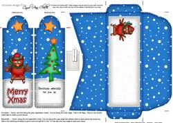Xmas Sledging Robin Bookmark Card N Envelope