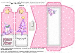 Xmas Penguin's Cracker Bookmark Card N Envelope