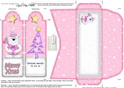Xmas Polar Bear's Present Bookmark Card N Envelope