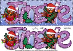 Large Dl Xmas Jingle with Robins Quick Card N 3D Decoupage