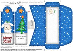 Xmas Little Lamb Present Bookmark Card N Envelope