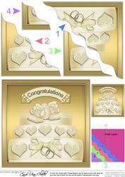 Wedding Cake Wavy Corner Side Stacker Topper