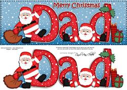 Large Dl Xmas Dad with Santa Quick Card 3D Decoupage