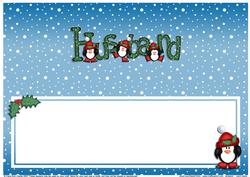 Xmas Husband with Penguins Matching Large Dl Insert