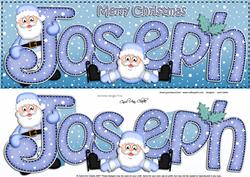 Xmas Large Dl Joseph Quick Card with Santa N 3D Decoupage