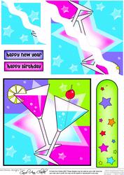 Cocktails Quick Card with Wavy Corner Side Stacker Pyramage
