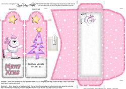 Xmas Skating Polar Bear Bookmark Card N Envelope