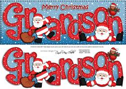 Large Dl Xmas Grandson with Santa Quick Card 3D Decoupage
