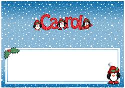 Xmas Carol with Penguins Matching Large Dl Insert