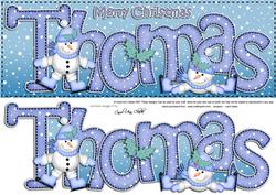 Xmas Large Dl Thomas Quick Card with Snowmen N 3D Decoupage