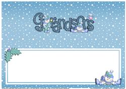 Xmas Grandsons with Snowmen Matching Large Dl Insert