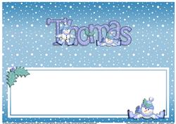 Xmas Thomas with Snowmen Matching Large Dl Insert