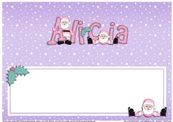 Xmas Alicia with Santa Matching Large Dl Insert
