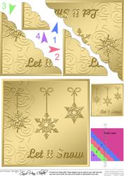 Xmas Snowflakes Scallop Corner Side Stacker Topper