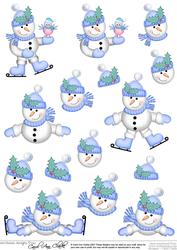 Xmas Snowman 3D Decoupage Sheet