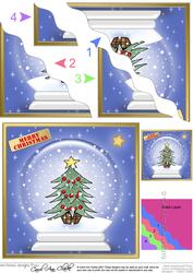 Xmas Tree Snowglobe Wavy Corner Stacker