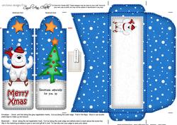 Xmas Sledging Ben Polar Bear Bookmark Card N Envelope