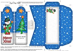 Xmas Snowman's Tree Bookmark Card N Envelope