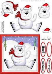 Xmas Ben Polar Bear Quick Card N 3D Decoupage