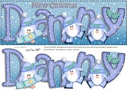 Xmas Large Dl Danny Quick Card with Penguins N 3D Decoupage