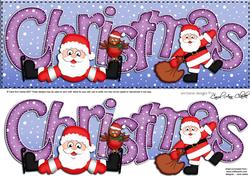 Large Dl Xmas Christmas with Santa Quick Card 3D Decoupage