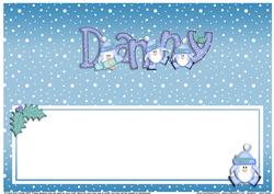 Xmas Danny with Penguins Matching Large Dl Insert