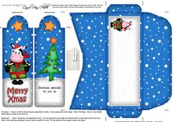 Xmas Milly Moo Cow's Present Bookmark Card N Envelope