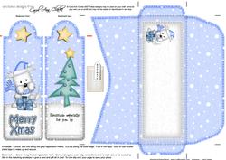 Xmas Westie Dog's Present Bookmark Card N Envelope