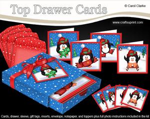 3D Top Drawer Xmas Cute Penguin Cards Bumper Kit