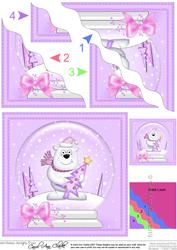 Xmas Polar Bear's Xmas Tree Snowglobe Wavy Corner Stacker