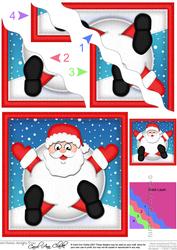 Oops Santa Snowball Wavy Corner Side Stacker Topper