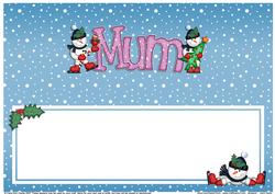 Xmas Mum with Snowmen Matching Large Dl Insert