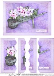 Flower Filled Wheelbarrow Wavey Edged Side Stacker