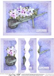 Flower Filled Wheelbarrow Wavey Edged Side Stacker