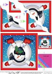 Oops Snowman Snowball Wavy Corner Side Stacker Topper