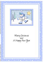 A5 Xmas Skating Snowman Presents Matching Insert