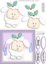 Xmas Little Lamb Quick Card N 3D Decoupage