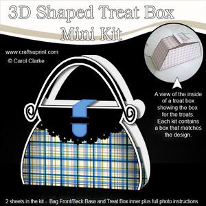 Tartan Handbag Shaped Treat or Favour Box Mini Kit