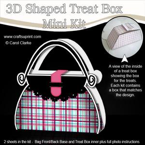 Tartan Handbag Shaped Treat or Favour Box Mini Kit