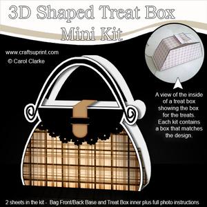 Tartan Handbag Shaped Treat or Favour Box Mini Kit