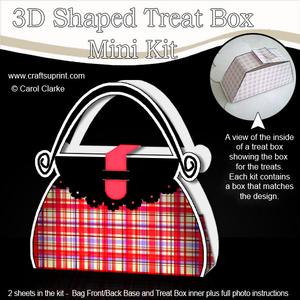 Tartan Handbag Shaped Treat or Favour Box Mini Kit