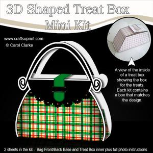 Tartan Handbag Shaped Treat or Favour Box Mini Kit