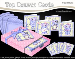 3D Top Drawer Lola Elephant Notelet Cards Bumper Kit