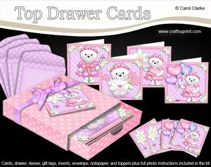 3D Top Drawer Teddy Tess Notelet Cards Bumper Kit