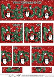 Christmas Neighbours with Penguins Dl Side Stacker Topper