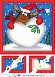 8 x 8 Rudolph Xmas Love Scalloped Corner Topper