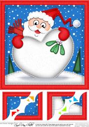 8 x 8 Santa Xmas Love Scalloped Corner Topper