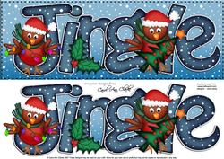Large Dl Xmas Jingle with Robins Quick Card N 3D Decoupage