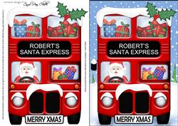 Xmas Santa Express Robert A5 Quick Card N 3D Decoupage